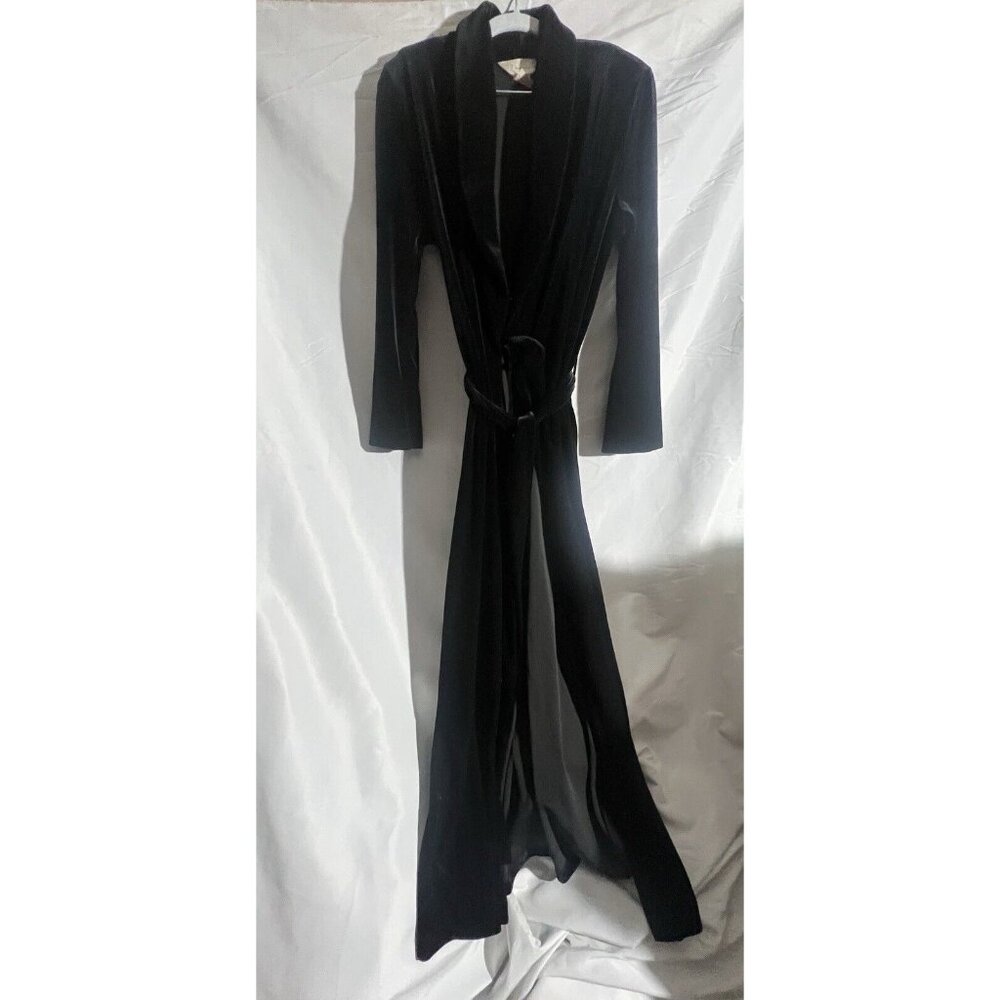 Diamond Tea Robe Sz S Black Velvet WhimsyGoth Grunge Regencycore Dark Romance
